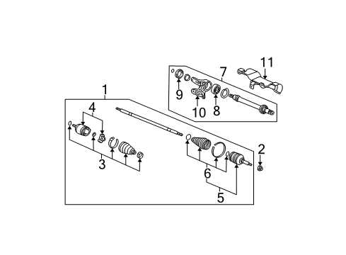 2006 Honda CR-V Drive Axles - Front Boot Set, Inboard Diagram for 44017-SDE-T50