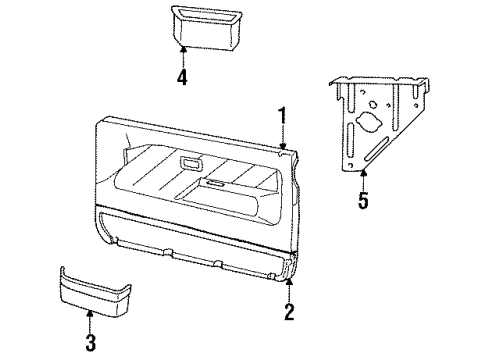 1994 Honda Passport Interior Trim - Front Door Box, FR. Utility Door (Gray) Diagram for 8-94377-916-1