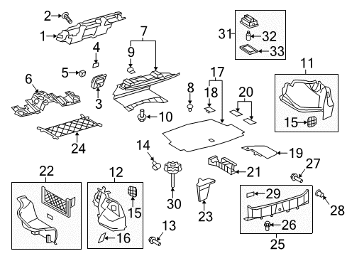 2016 Lexus LS600h Interior Trim - Rear Body Lamp Assembly, Courtesy Diagram for 81230-30140