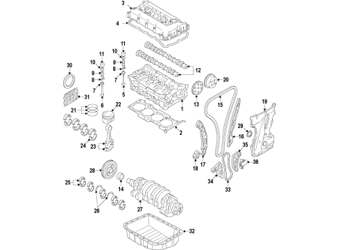 2012 Kia Sorento Oil Pump Sprocket-Oil Pump Chain Diagram for 213123C100