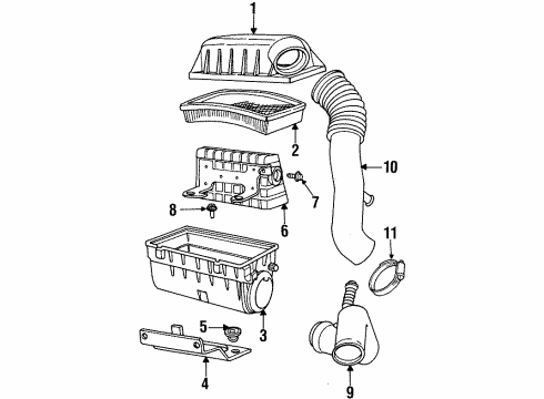 1996 Plymouth Neon Air Intake Cover Air Cleaner Diagram for 4669419