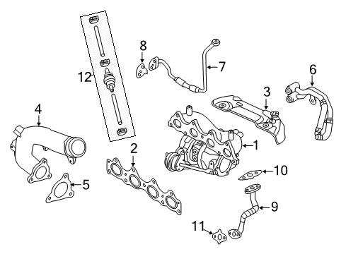 2015 Kia Forte Koup Turbocharger Chamber Assembly-TURBOCHANGER Act Diagram for 282912B700