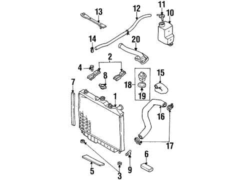 1999 Honda Passport Radiator & Components Clip, Hose (Id=12) Diagram for 8-94238-610-0