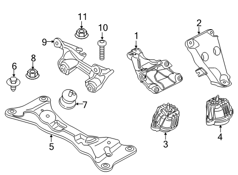 2013 BMW Z4 Engine & Trans Mounting Gearbox Support Diagram for 22316795226