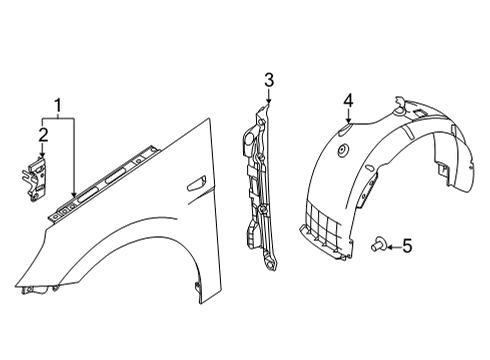 2021 Hyundai Elantra Fender & Components Guard Assy-Front Wheel, Lh Diagram for 86811-AB000