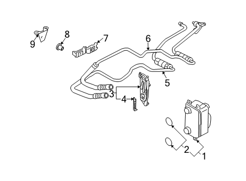 2004 BMW 760i Trans Oil Cooler Heat Exchanger Oil Cooler Diagram for 17217541058