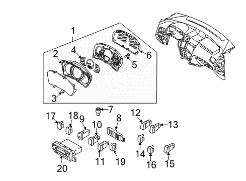 2007 Hyundai Tucson Instruments & Gauges Heater Control Assembly Diagram for 97250-2E913