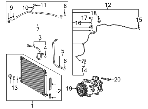 2018 Toyota Camry A/C Condenser, Compressor & Lines Rear Suction Hose Diagram for 88707-33160