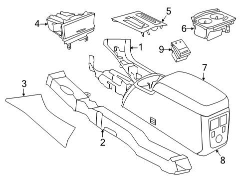 2011 Chrysler 300 Console Console-Floor Diagram for 1JN68DX9AG