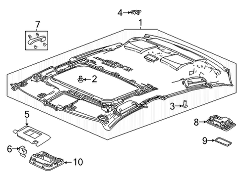 2022 Honda Civic Interior Trim - Roof BASE *NH882L* Diagram for 34254-T20-A01ZA