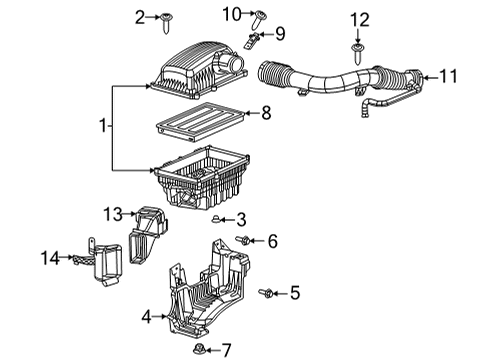 2020 Ram 1500 Filters Bracket-Air Cleaner Diagram for 68290868AB