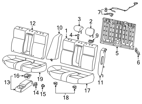 2018 Acura ILX Rear Seat Components Seat-Back Assembly, Right Rear Side (Wisteria Light Gray) Diagram for 82150-TX6-A02ZJ