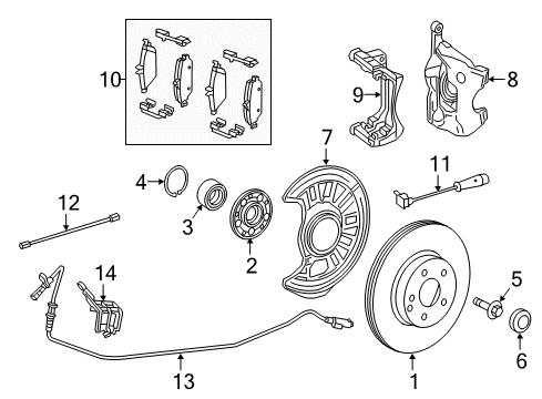 2019 Infiniti QX30 Brake Components Bracket-Sensor Diagram for 47960-5DA2A