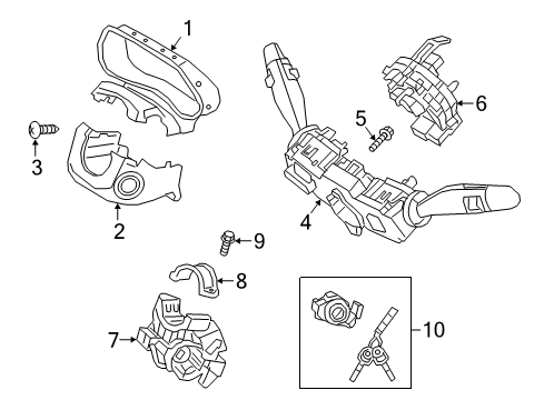 2018 Hyundai Elantra GT Shroud, Switches & Levers Steering Column Lower Shroud Diagram for 84855-G3000-TRY