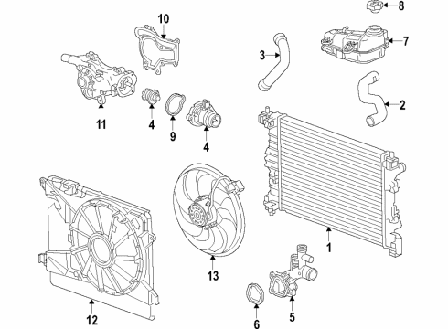 2016 Chevrolet Trax Cooling System, Radiator, Water Pump, Cooling Fan Fan Relay Diagram for 84095363