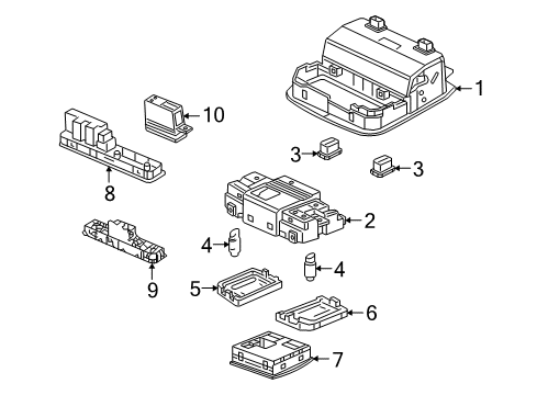 2021 Honda CR-V Sunroof MICROPHONE ASSY., ARRAY *NH836L* (WITH GARNISH) (WISTERIA LIGHT GRAY) Diagram for 39180-TBA-A40ZD