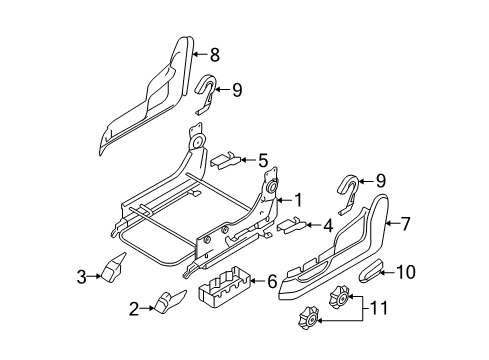 2008 Kia Sportage Tracks & Components Adjust Assembly-Front Seat Diagram for 885001F020