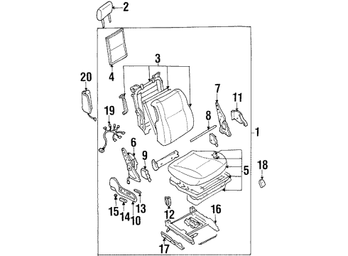 1997 Infiniti Q45 Front Seat Components Cushion Assy-Front Seat Diagram for 87300-6P618