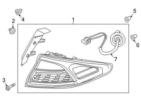 2019 Hyundai Ioniq Tail Lamps Lamp Assembly-Rear Combination Outside, RH Diagram for 92402-G7050