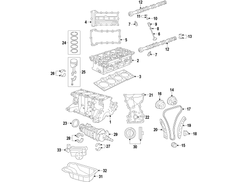 2013 Mitsubishi Lancer Engine Parts, Mounts, Cylinder Head & Valves, Camshaft & Timing, Variable Valve Timing, Oil Cooler, Oil Pan, Oil Pump, Crankshaft & Bearings, Pistons, Rings & Bearings Bearing-CAMSHAFT Diagram for 1016A031