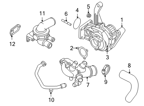 2005 Jeep Liberty Water Pump Gasket-THERMOSTAT Diagram for 5066806AA