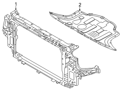 2022 Kia Seltos Radiator Support Carrier Assembly-Front E Diagram for 64101Q5000