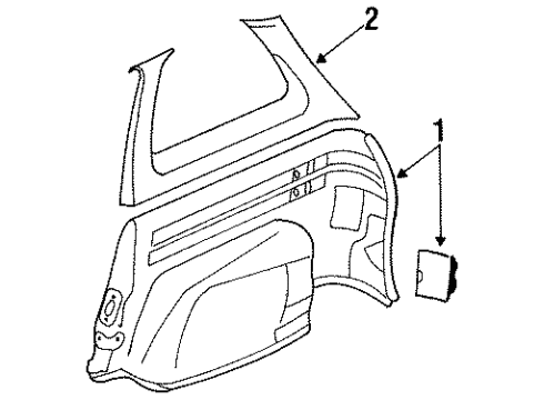 1989 Nissan Stanza Interior Trim - Quarter Panels Finisher-Rear Side LH Diagram for 76904-29R00