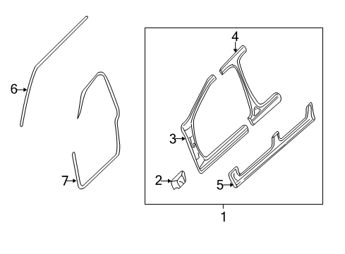 2001 Jeep Grand Cherokee Aperture Panel Seal-Body Side Diagram for 55135869AC