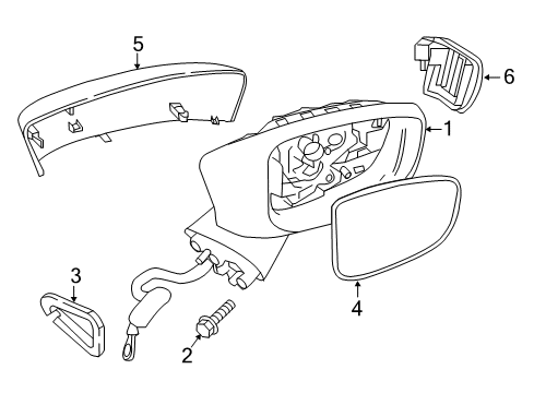 2016 Scion iA Outside Mirrors Mirror Cover Diagram for 87945-WB003