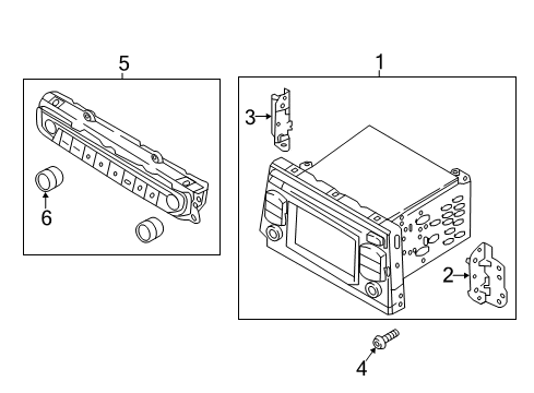 2018 Kia Optima Sound System Audio Assembly Diagram for 96160D5100WK