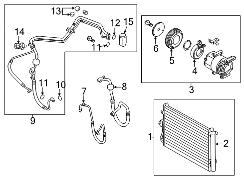2011 Kia Soul Air Conditioner Condenser Assembly-Cooler Diagram for 976062K100AS