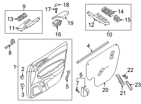 2018 Kia Sportage Interior Trim - Front Door Switch Assembly-Mirror Remote Diagram for 93530D9000