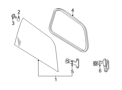 2009 Nissan Quest Side Panel - Glass & Hardware Handle-Side Window, R Diagram for 83610-ZF01A