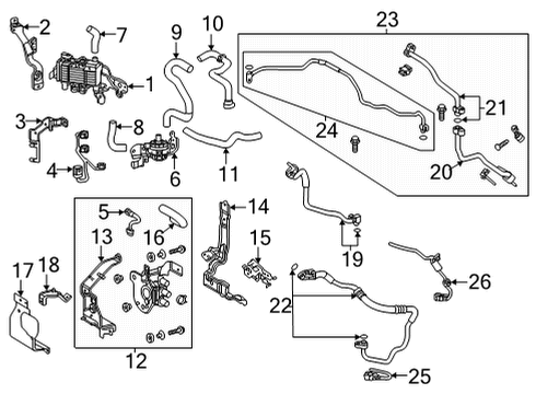 2021 Toyota RAV4 Prime Auxiliary A/C & Heater Unit Water Outlet Hose Diagram for 87209-42320