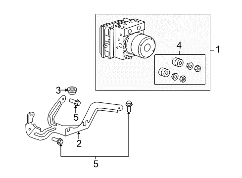 2012 Acura RDX ABS Components Bracket, Modulator (Vsa) Diagram for 57115-STK-A02