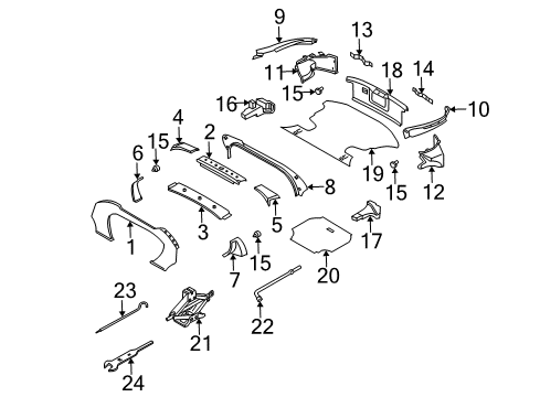 2005 Nissan 350Z Interior Trim - Rear Body Box Assembly - Luggage Side, L Diagram for 84976-CD000