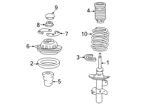 2015 Dodge Dart Struts & Components - Front Cap-Suspension STRUT Diagram for 68239039AA