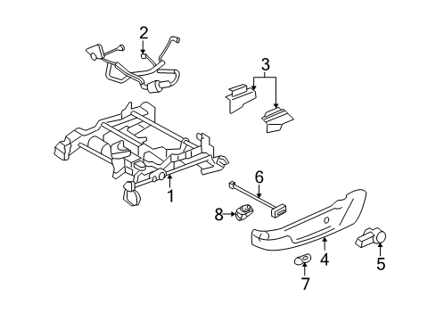 2011 Ford Mustang Power Seats Track Cover Diagram for 5R3Z-6361748-CAC