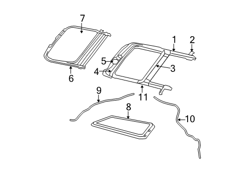 2009 Jeep Patriot Sunroof Glass-SUNROOF Diagram for 68003466AB