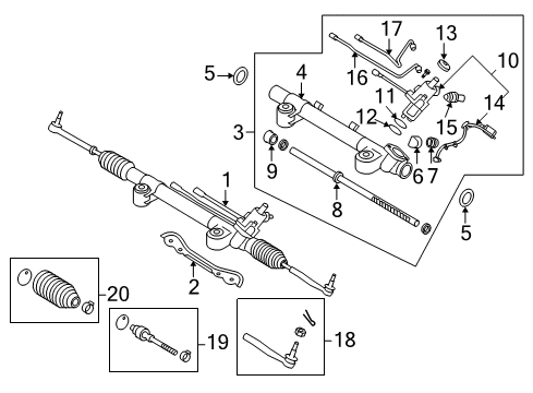 2009 Infiniti FX35 Steering Column & Wheel, Steering Gear & Linkage Spacer Diagram for 48636-1CA0B