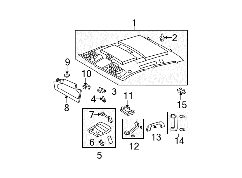 2010 Toyota Tundra Interior Trim - Cab Headliner Diagram for 63310-0C947-E1