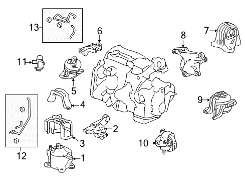 2016 Honda Accord Engine & Trans Mounting Bracket, RR Mounting (2.4L Diagram for 50610-T2F-A01