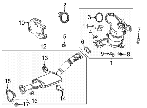 2020 Buick Encore GX Exhaust Components Muffler & Pipe Diagram for 60004311
