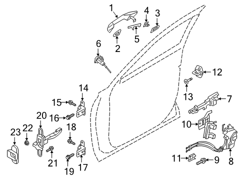 2021 Hyundai Palisade Front Door Motor Assembly-Front Power WDW, LH Diagram for 82450-S8010