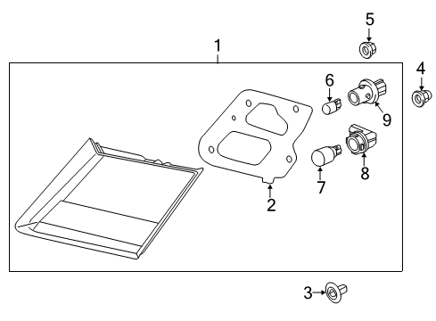 2014 Honda Civic Bulbs Grommet, Taillight (Light Gray) Diagram for 91626-SYA-003