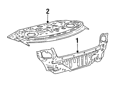 1995 Hyundai Accent Rear Body Panel Assembly-Rear Package Tray Diagram for 69300-22330