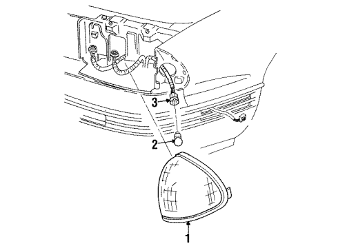 1995 Oldsmobile 88 Signal Lamps Lamp Asm-Corner L.H. Diagram for 16521743