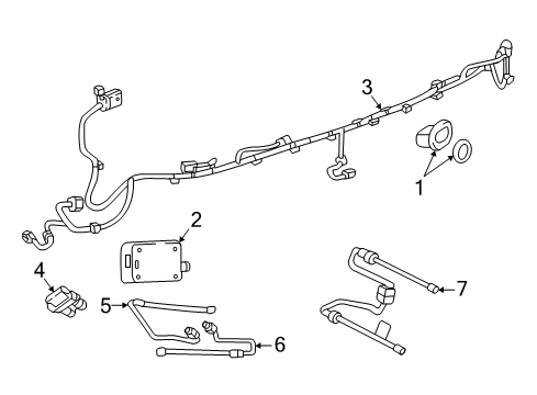 2017 GMC Acadia Electrical Components - Rear Bumper Harness Diagram for 84383047