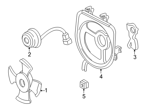 1997 Acura Integra A/C Condenser Fan Shroud, Air Conditioner Diagram for 38615-P72-000