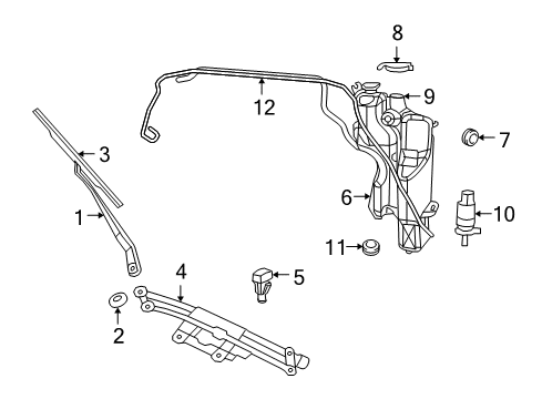 2008 Dodge Dakota Wiper & Washer Components Arm WIPER-Front WIPER Diagram for 55154897AE